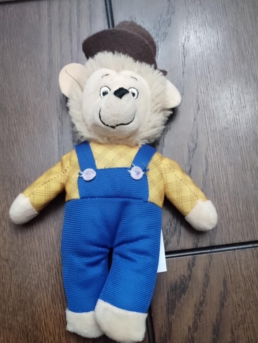 Small Berenstain Bear Plush in Blue Overalls and Yellow Shirt - Soft Kids Toy